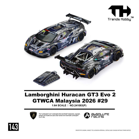 Trends Hobby - Lamborghini Huracan GT3 EVO 2 GTWCA MALAYSIA 2026 #29 - Box - PRE ORDER