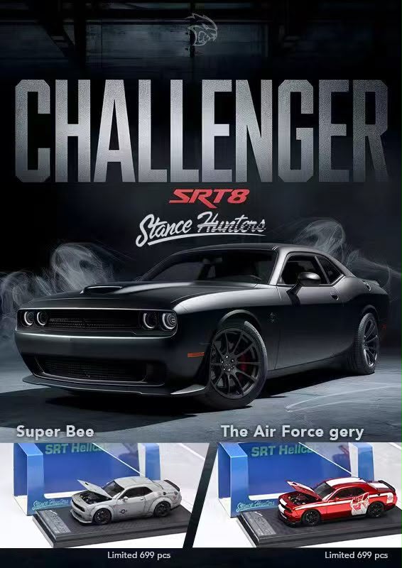 Stance Hunters - Dodge Challenger SRT8 Hellcat - Super Bee - 1:64 Diecast Model - PRE ORDER