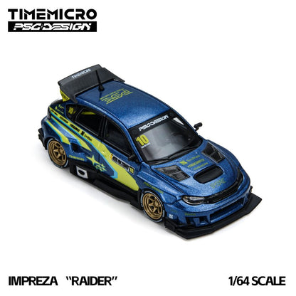 Time Micro x PSC Design - Impreza Raider - Blue/Yellow - 1:64 Scale Model - PRE ORDER
