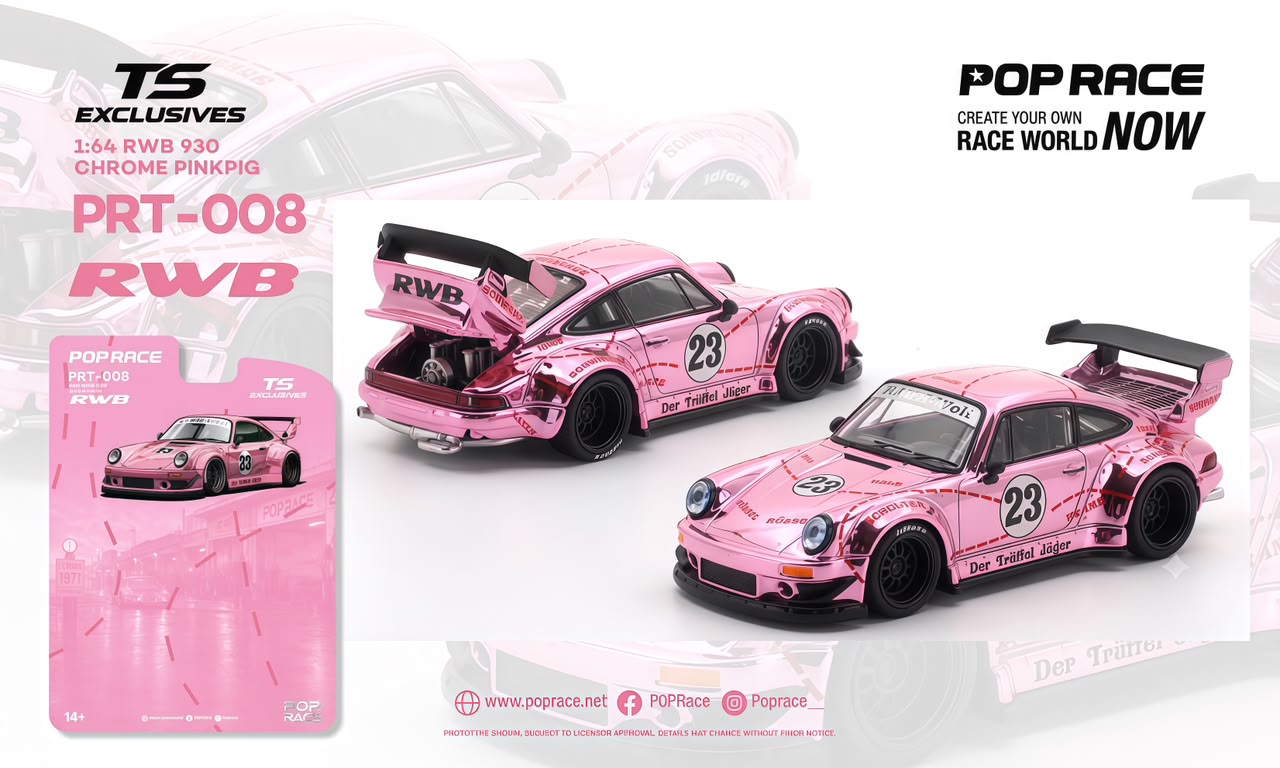 Pop Race - RWB930 - Pink Pig - 1:64 Scale Model - PRE ORDER