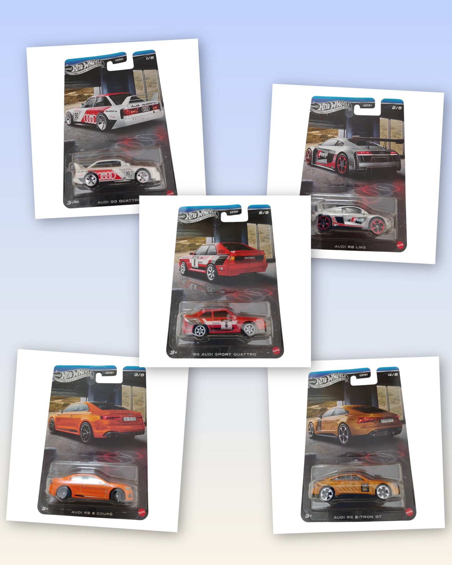 Hot Wheels - Audi - Silver Series - 1:64 Scale Model - Pack of 5