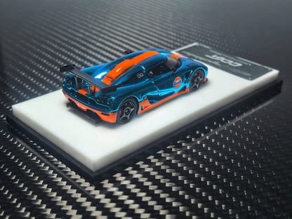 MC - Koenigsegg CCGT - Chrome Gulf Blue/Orange Edition - 1:64 Scale Model - PRE ORDER
