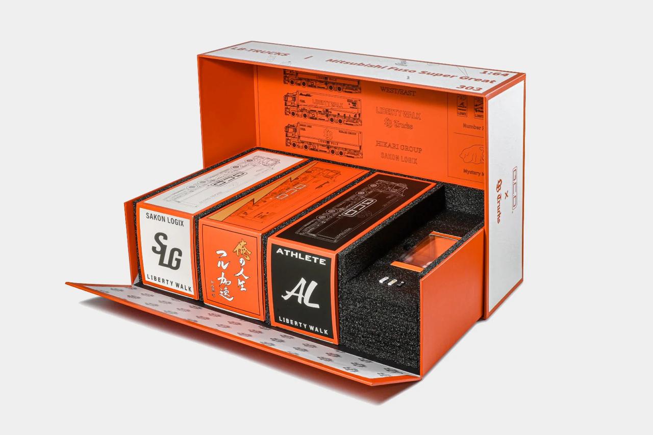 LBWK Mitsubishi LB-TRUCKS Fuso Super Great 3 Truck Set with Car - GCD - Imported - Torque Tribe