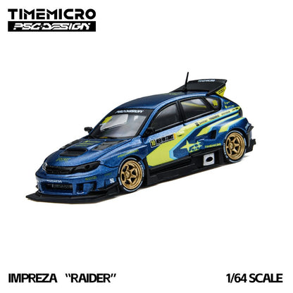 Time Micro x PSC Design - Impreza Raider - Blue/Yellow - 1:64 Scale Model - PRE ORDER
