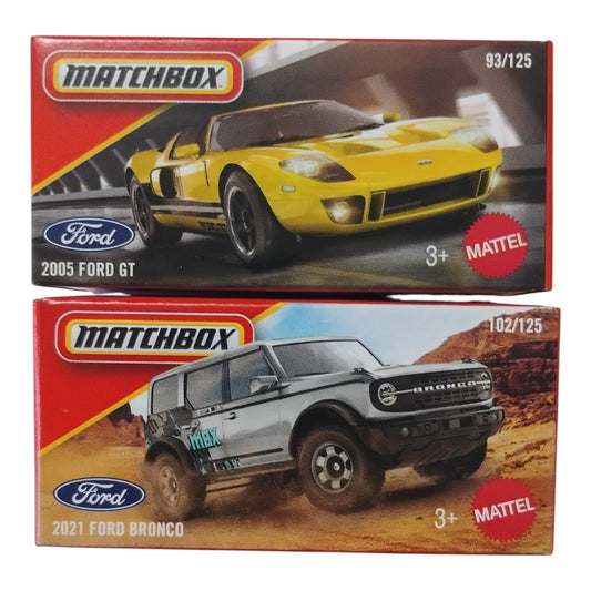 Matchbox - 2021 Ford Bronco & 2005 Ford GT - 1:64 Scale Model - Torque Tribe