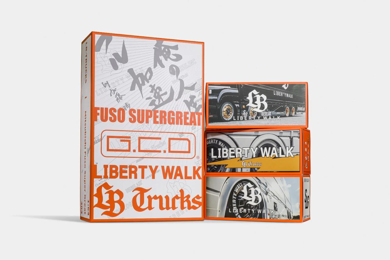 LBWK Mitsubishi LB-TRUCKS Fuso Super Great 3 Truck Set with Car - GCD - Imported - Torque Tribe