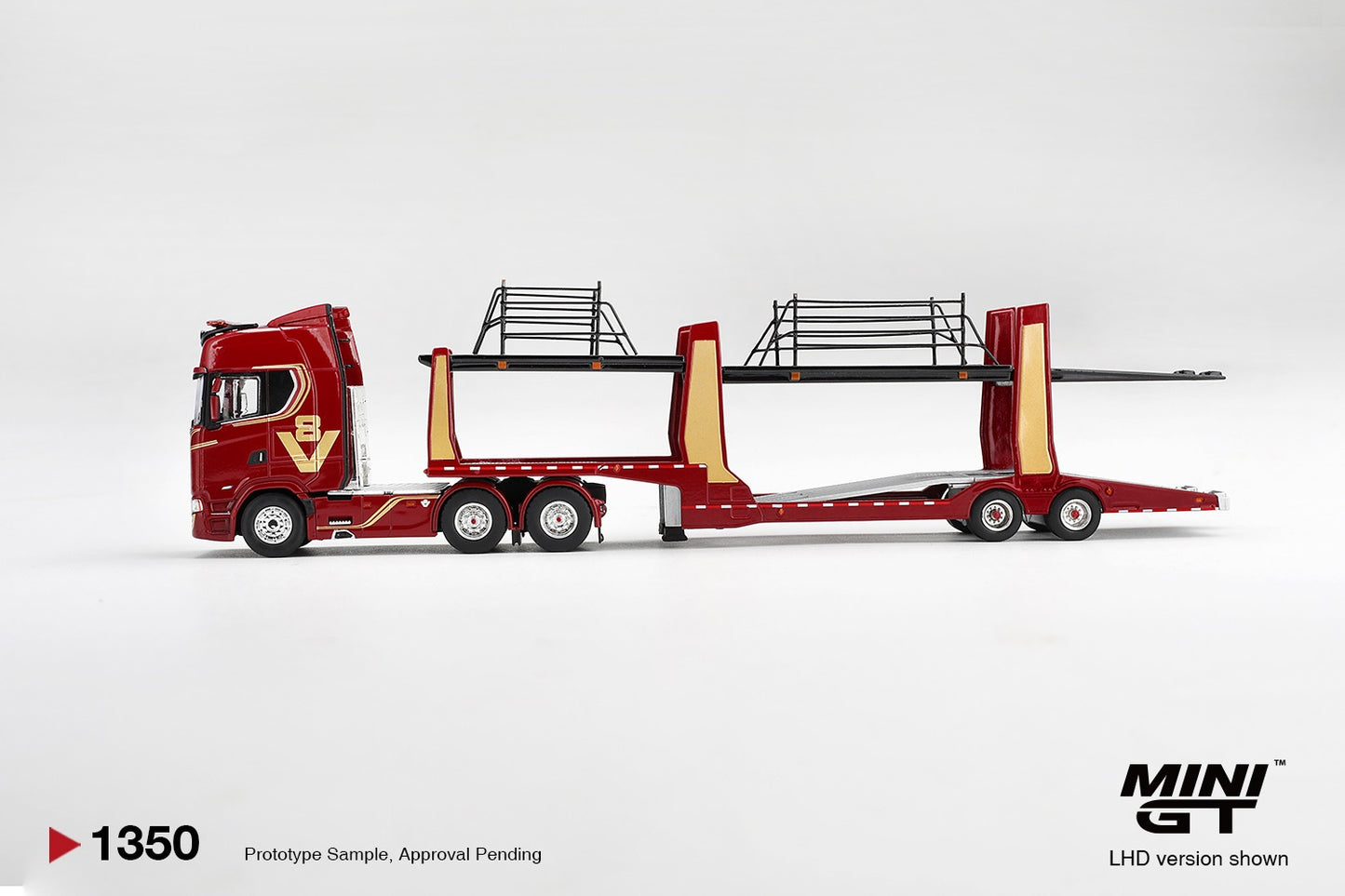 Mini GT - Scania 770S A6X4NA Car Transporter V8 50th Anniversary - Red - 1:64 Scale Model - PRE ORDER - Torque Tribe