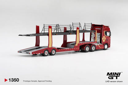 Mini GT - Scania 770S A6X4NA Car Transporter V8 50th Anniversary - Red - 1:64 Scale Model - PRE ORDER - Torque Tribe